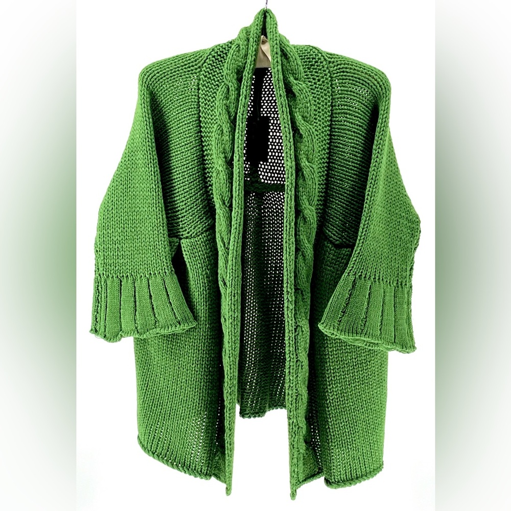 NWT Cejon Grass Green Chunky Knit Sweater